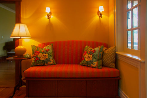 Custom pillows, cushions & lamp by Mary Hansen Design.