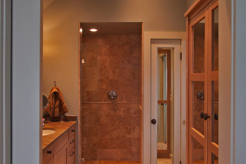 View of Shower from Tub Room